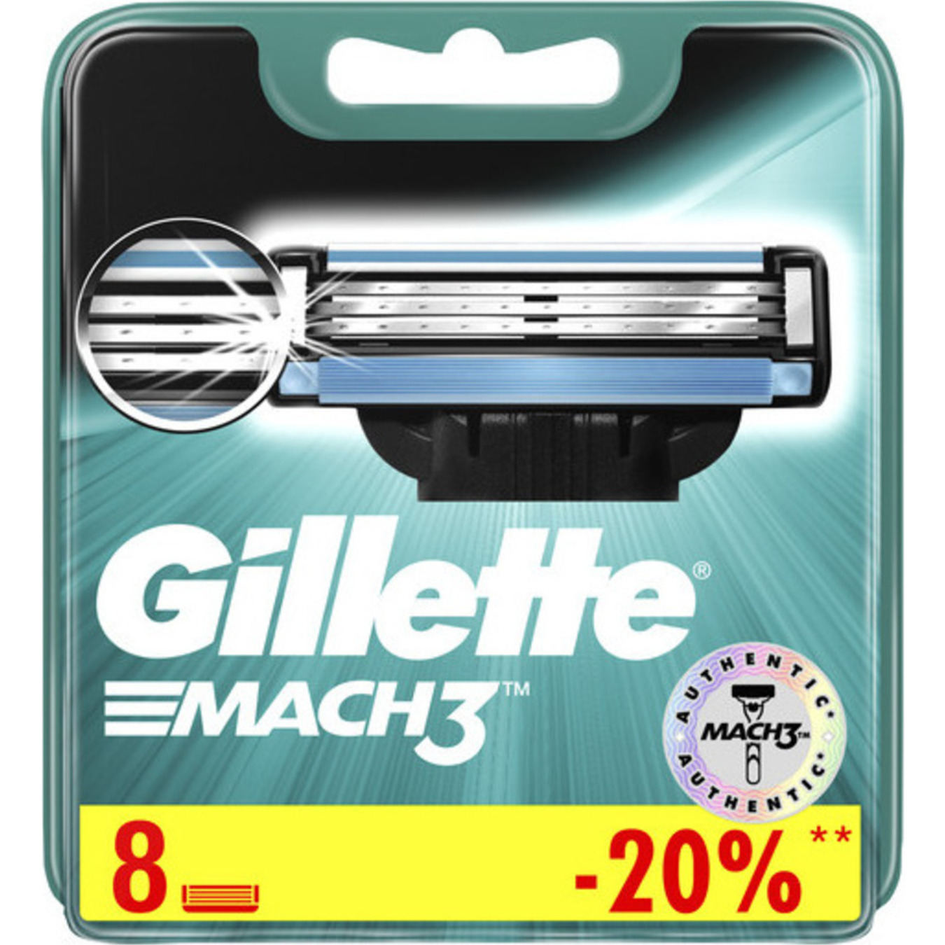 Gillette Mach 3 shaving cartridges replaceable 8pcs