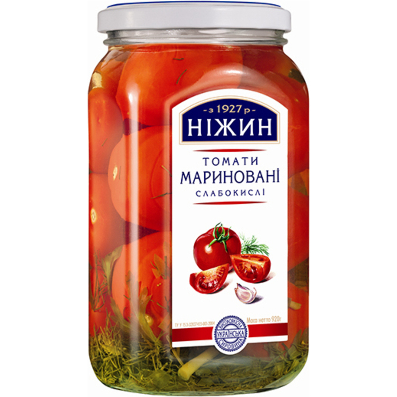 Tomatoes Nizhyn marinated weakly sour 920g