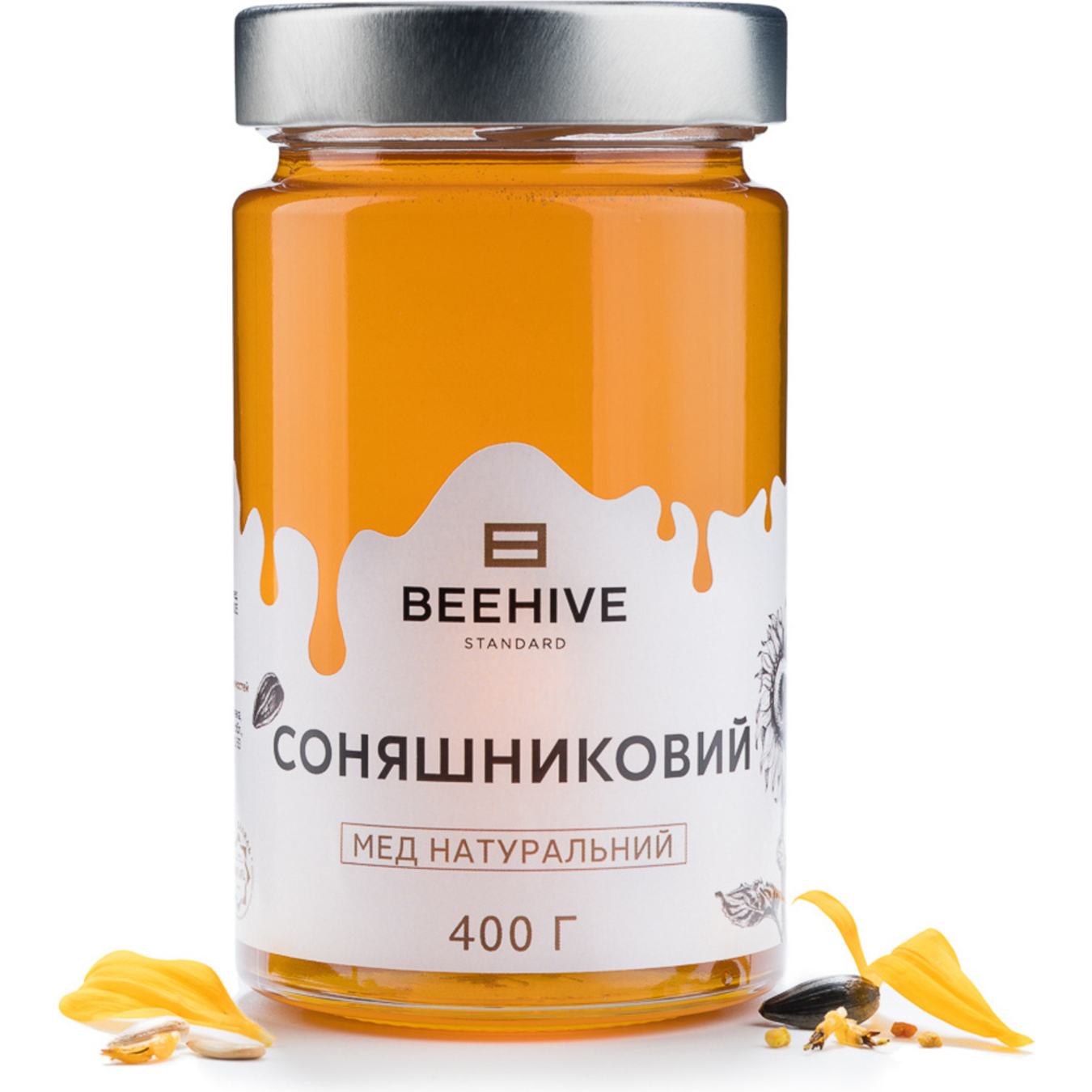 Honey Beehive Standard natural sunflower glass jar 400g
