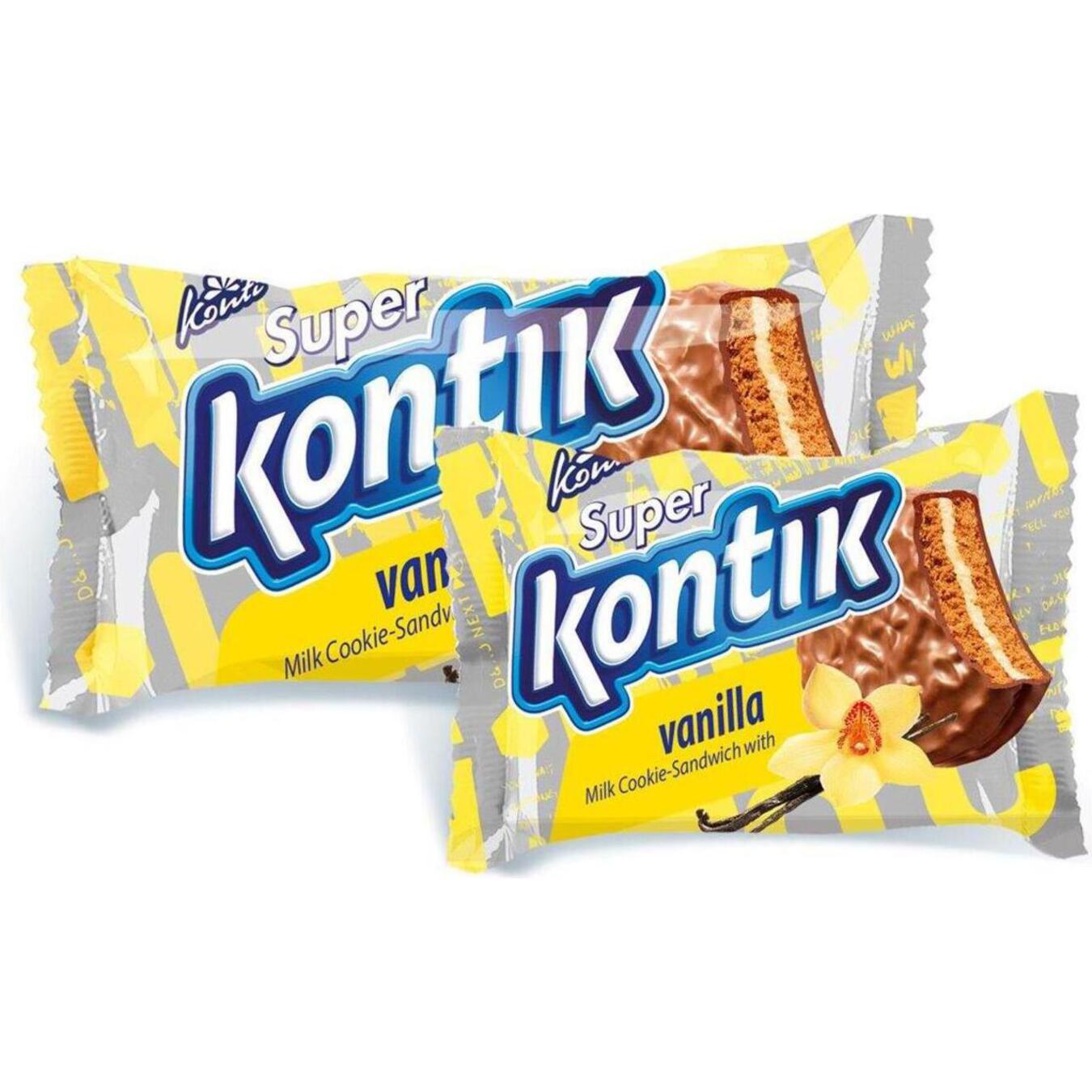 Konti Super-Kontik Milky With Vanilla Flavor In Glaze Cookies 100g