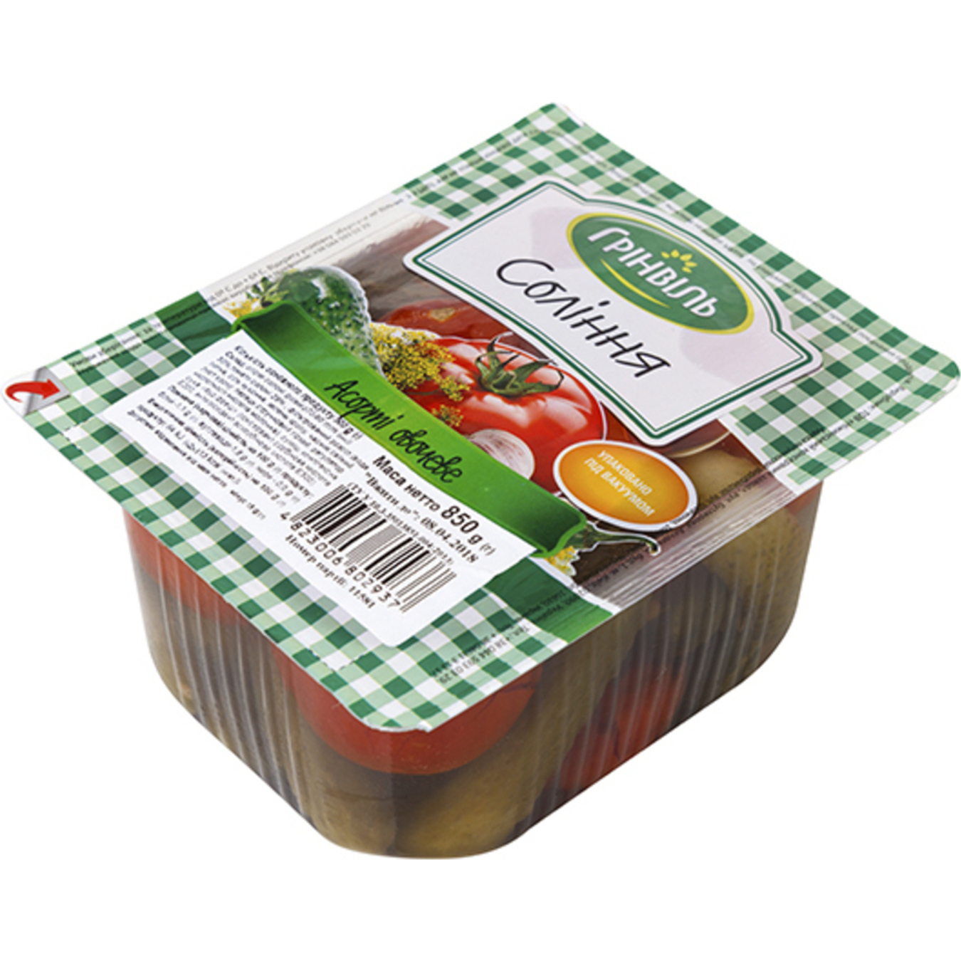 Ассорти Гринвиль овощное томаты и огурцы 500г