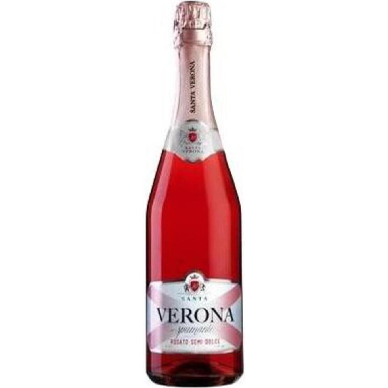 Напій винний газований Santa Verona рожевий напівсолодкий 7,5% 0,75л