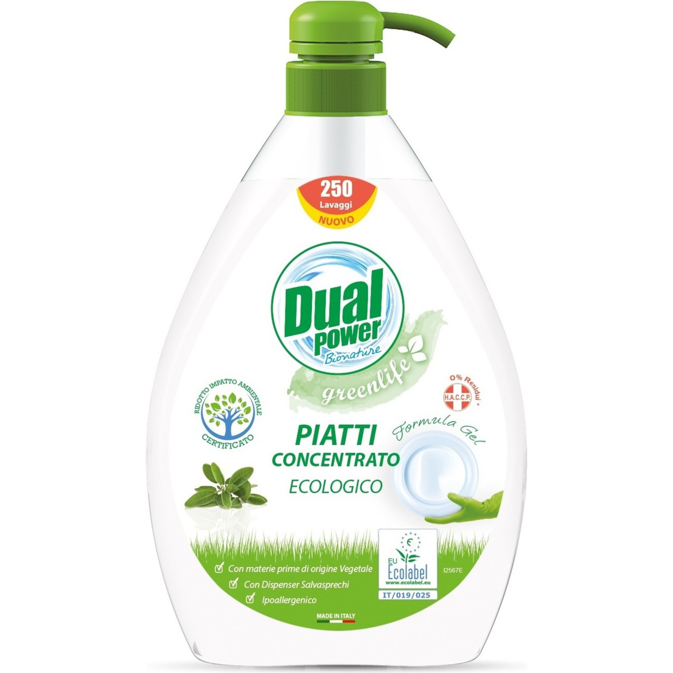 Dual Power Green Life Concentrated Dishwashing Gel 1l