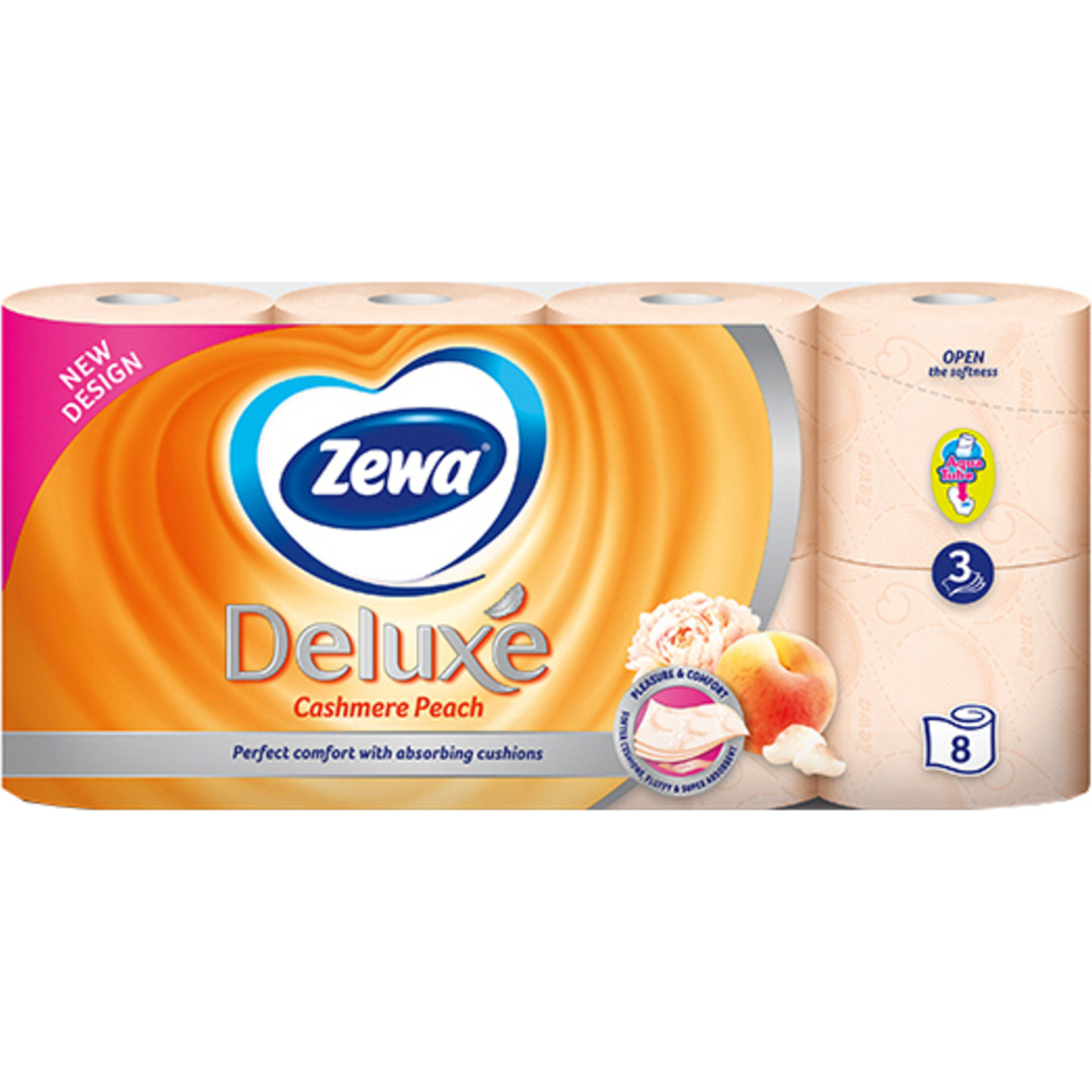 Туалетная бумага Zewa Deluxe Cashmere Peach трехслойная 8шт