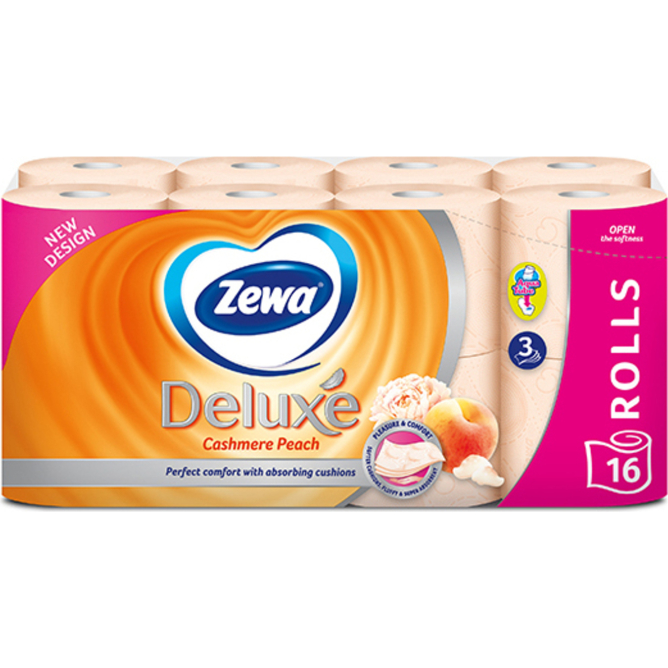 Toilet paper Zewa Deluxe Peach Three-Ply 16pcs