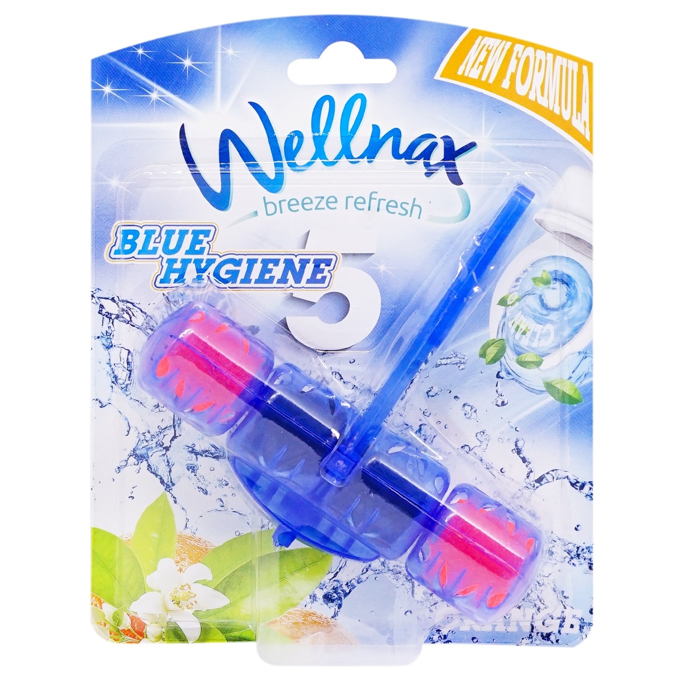Блок для унитаза Wellnax Синяя вода Цветущий Апельсин 50г