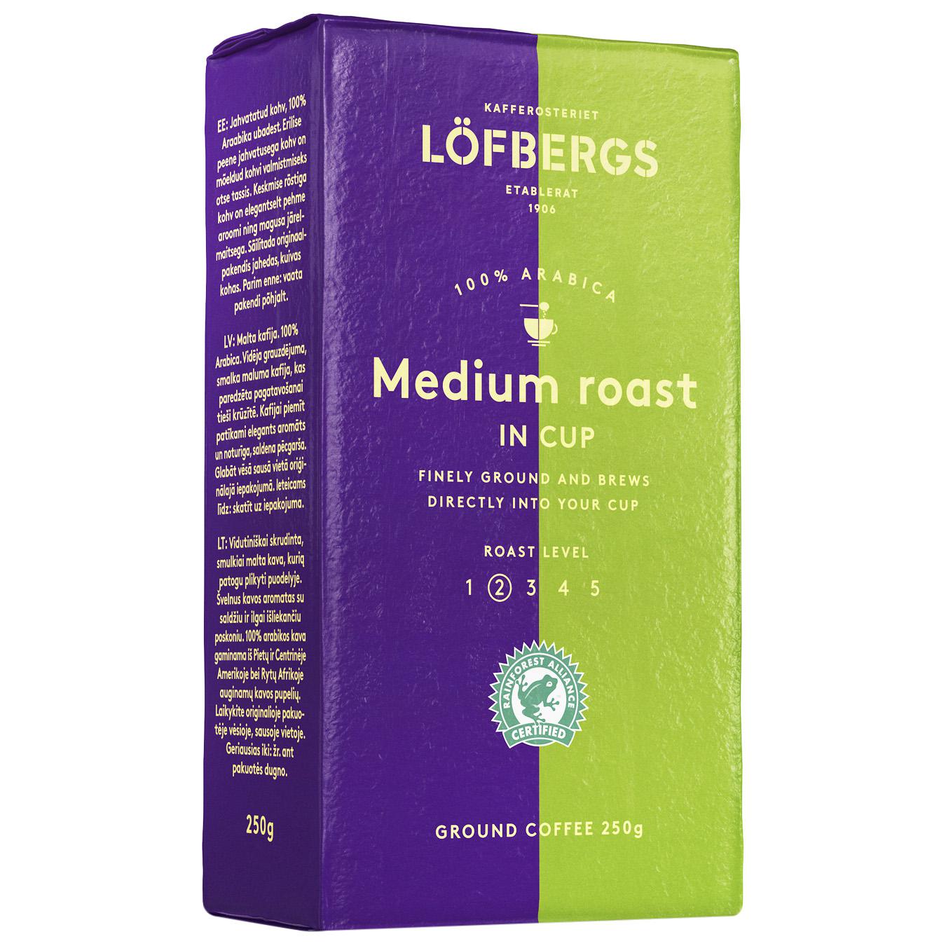 Кава мелена Lofbergs середнє обсмаження для приготування в чашці 250г