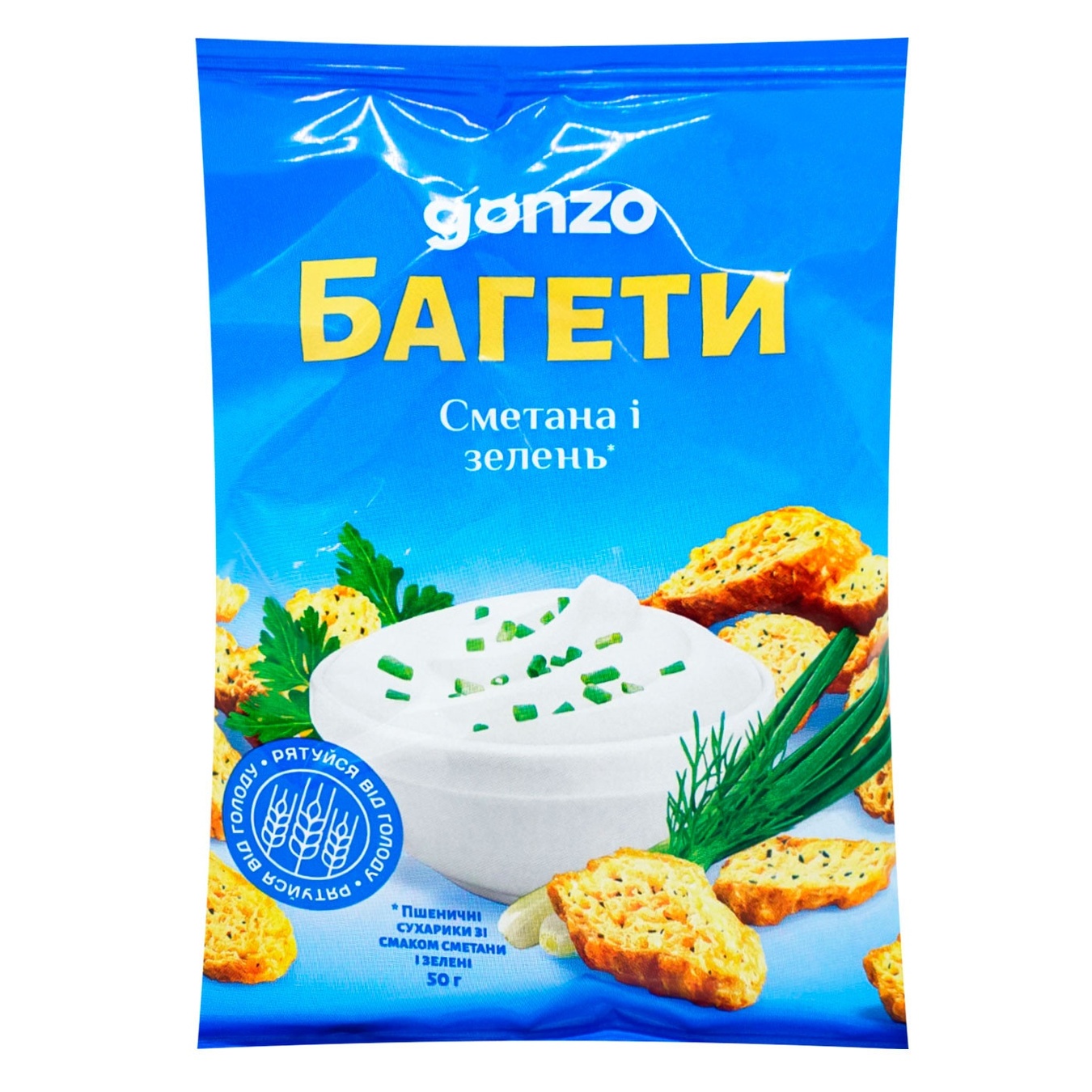 Gonzo wheat crackers with a taste of sour cream and greens 50g