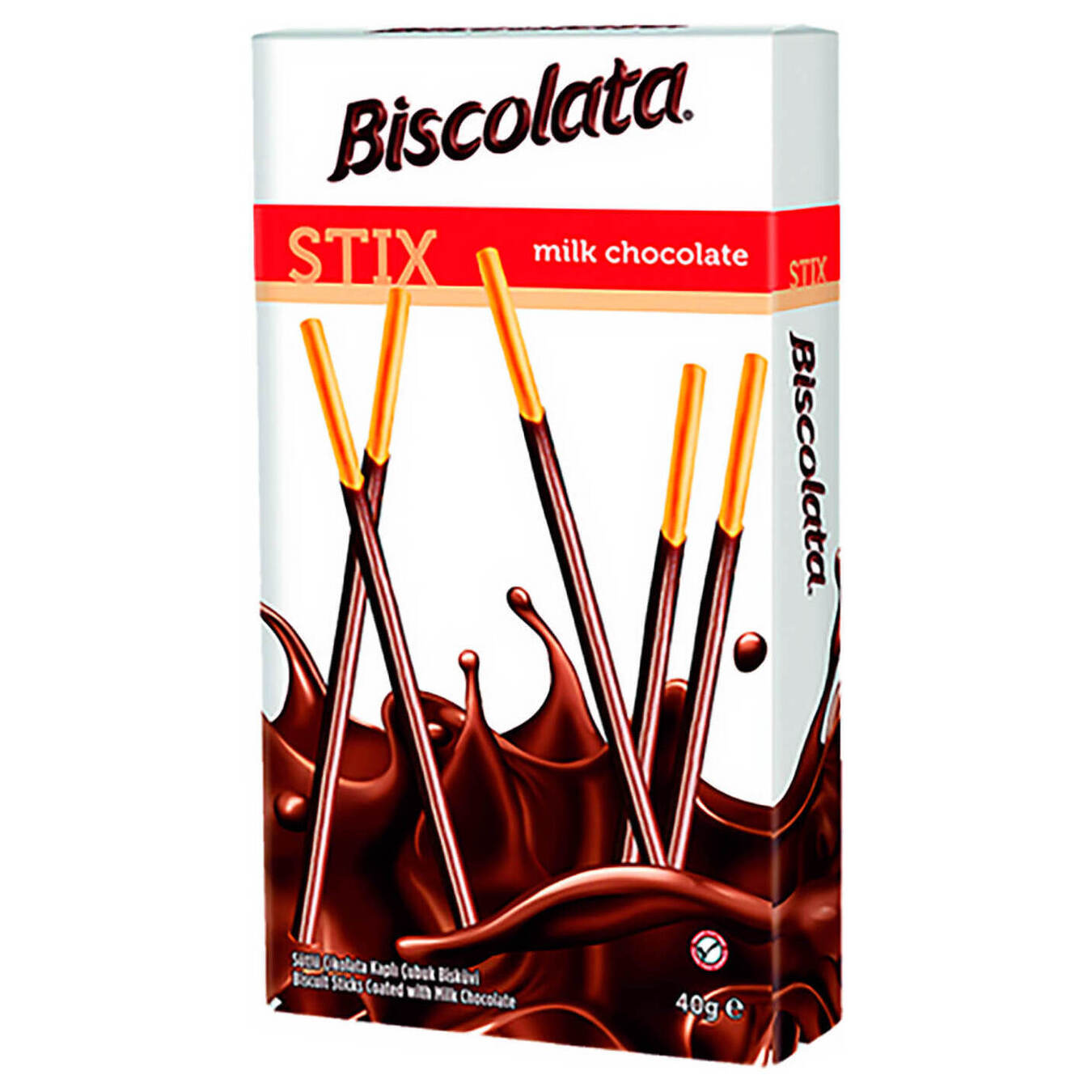 Соломка Biscolata Stix в молочном шоколаде 40г
