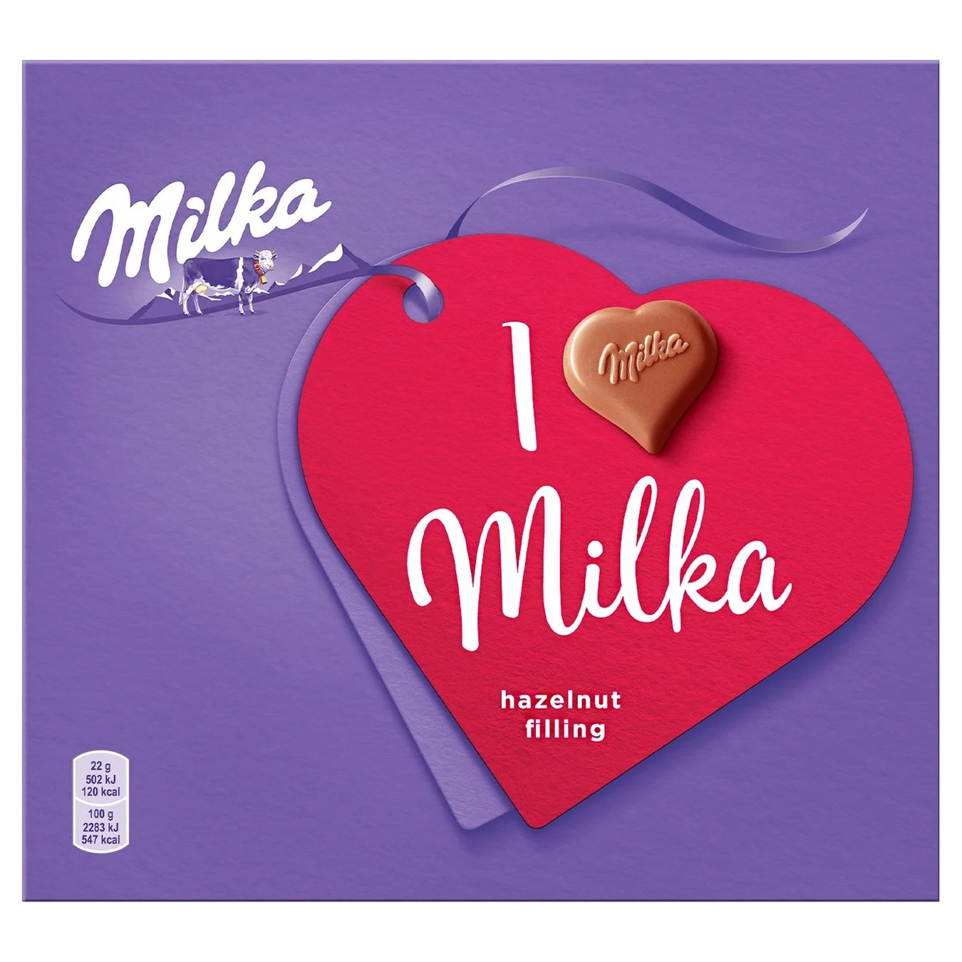 Milka candy from milk chocolate with nut filling 110g
