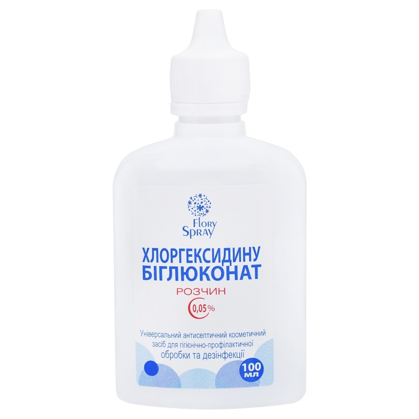 Засіб косметичний Flory Spray Хлоргексидин біглюконат розчин 0,05% Універсальний для догляду за шкірою тіла 100мл