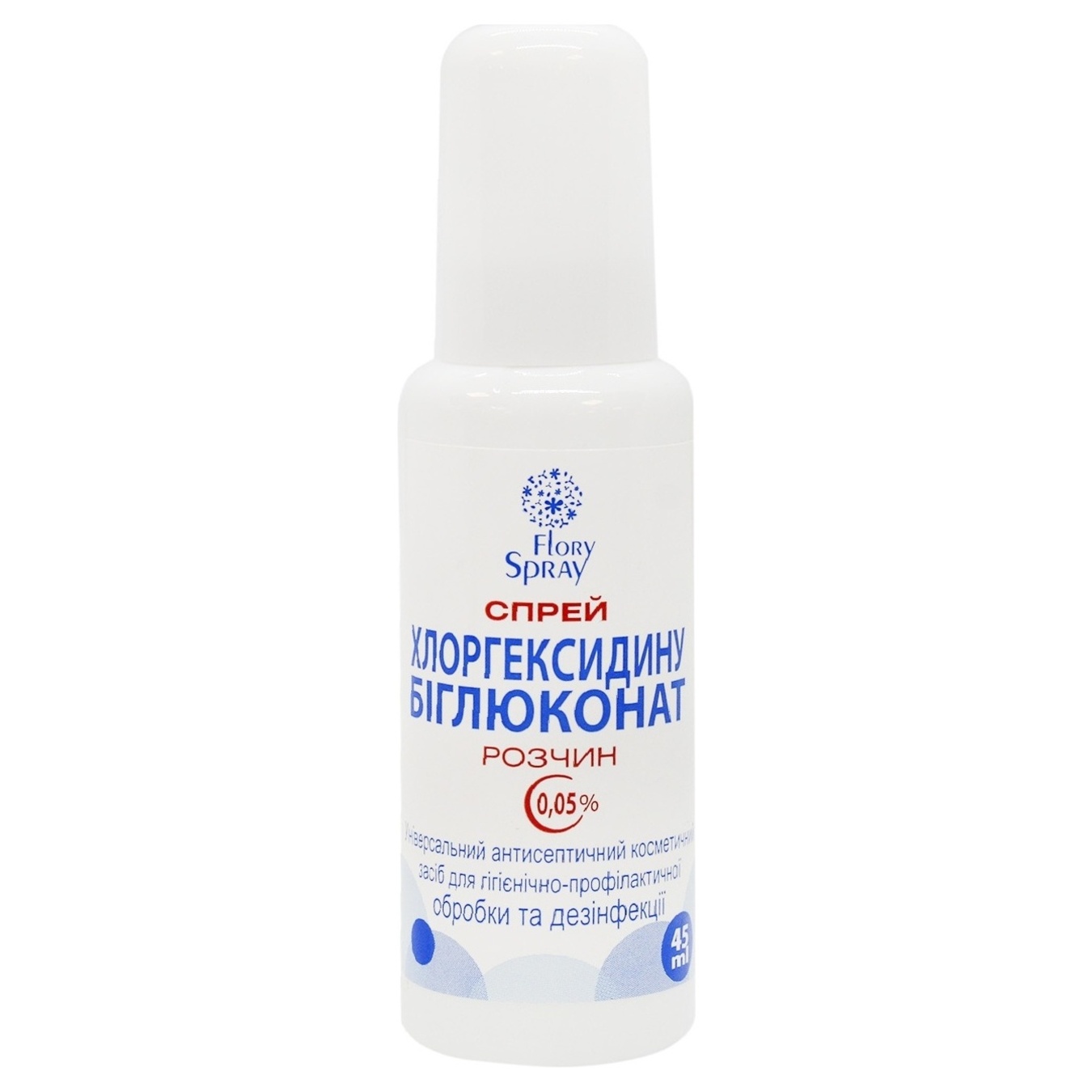 Спрей Flory Spray для догляду за шкірою тіла Хлоргексидину біглюконат розчин 0,05% 45мл