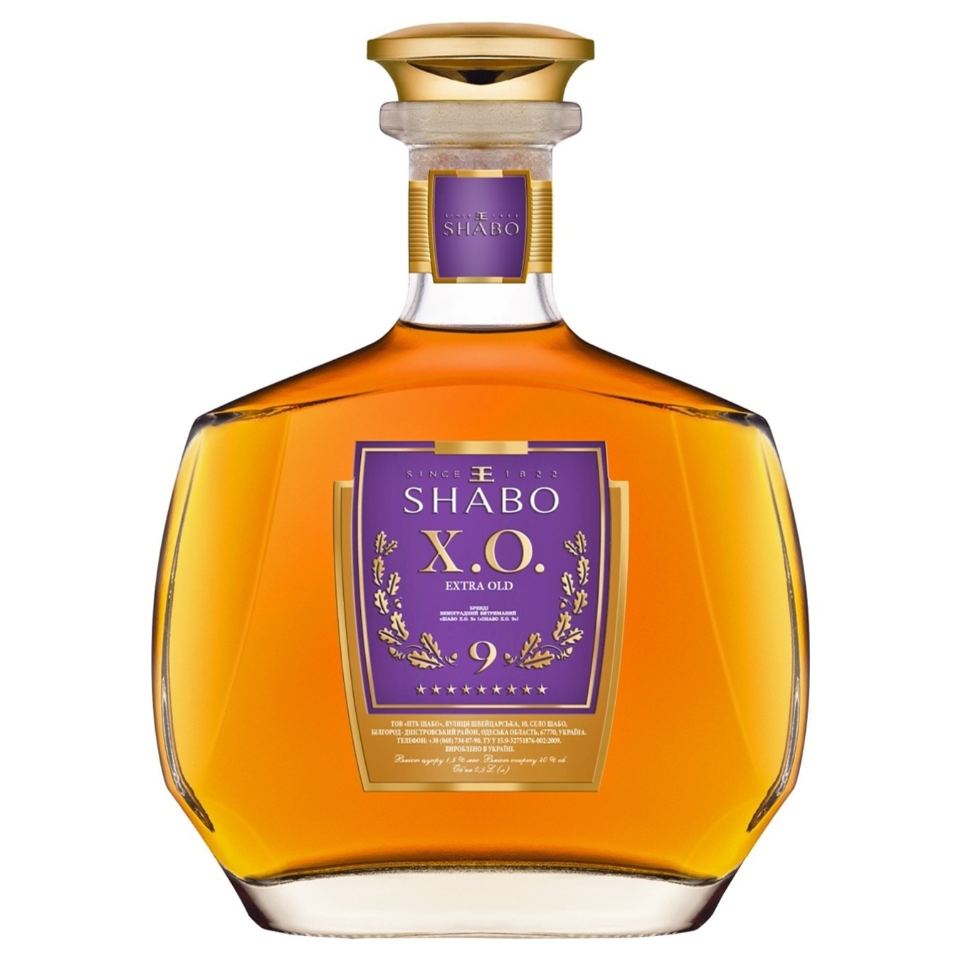 Brandy Shabo X.O. 9 Years 40% 0,5l