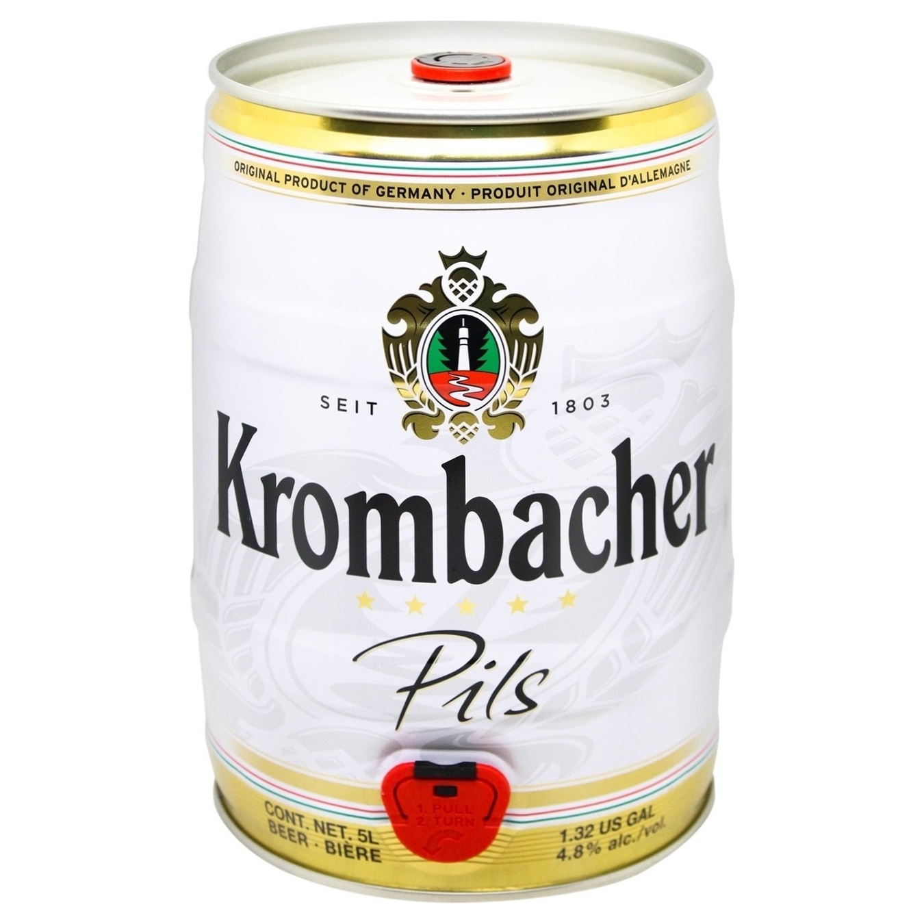 Krombacher Pils light beer 4.8% 5 l