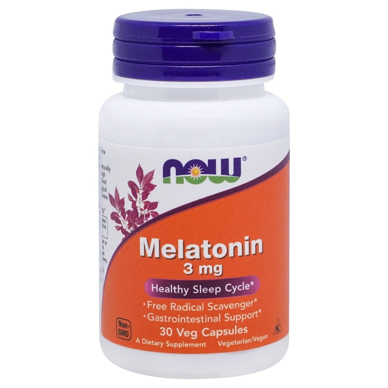 Витамины NOW мелатонин в капсулах 3мг №30