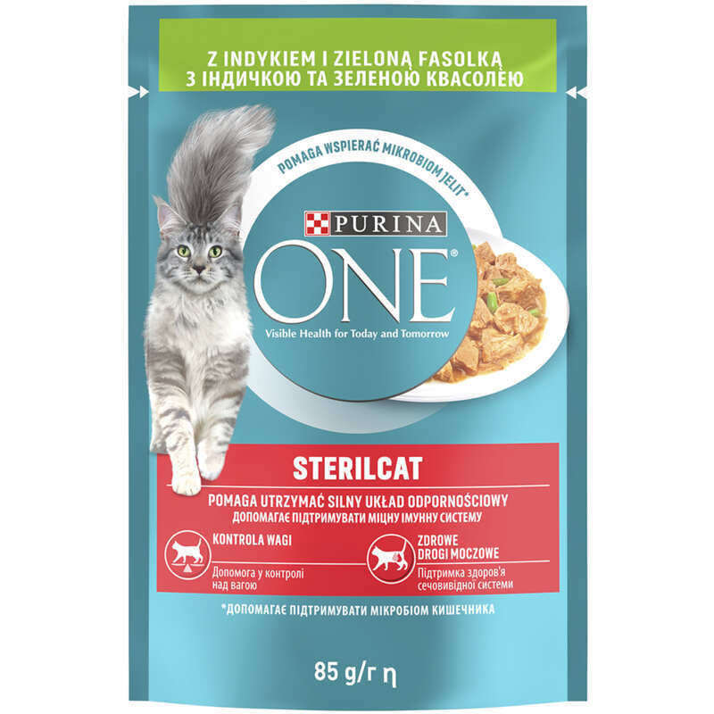 Purina One Sterilcat feed with turkey and green beans for cat 85g
