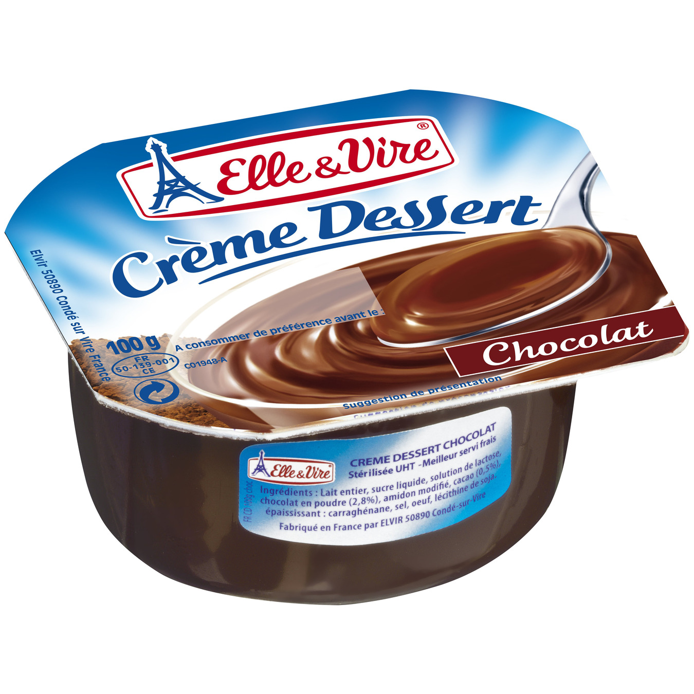 Крем десерт Elle&Vire шоколадний 2,9% 100г 3