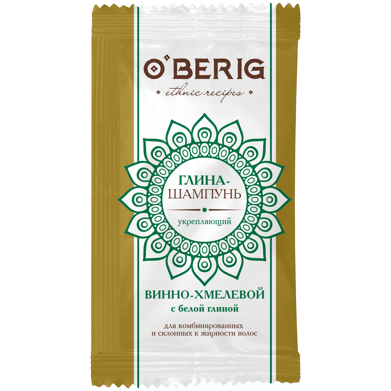 O'Berig clay shampoo for combined and oily hair wine-hop with white clay 15ml