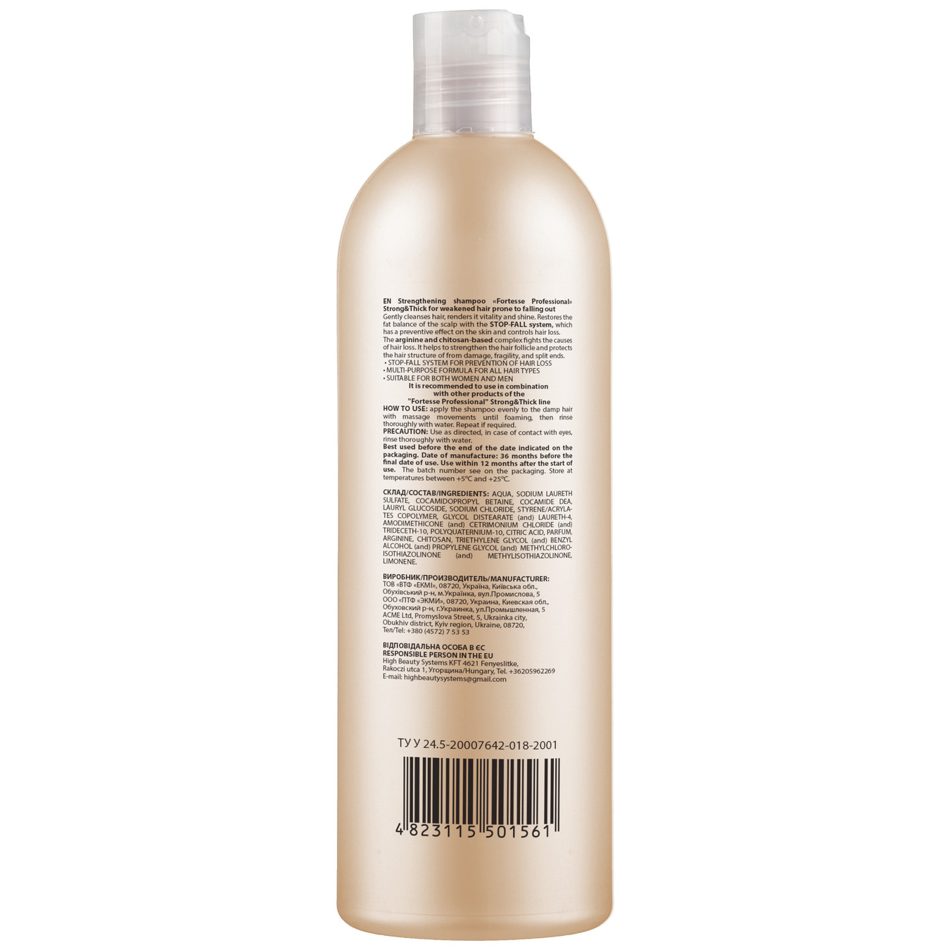 Fortesse Professional strong&thick strengthening shampoo for weakened hair prone to hair loss 400ml 2