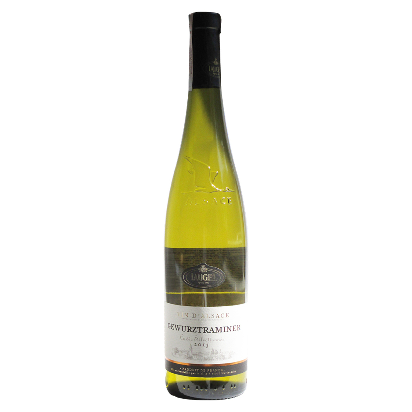 Wine Laugel Gewurztraminer Vin d Alsace AOC dry white 12% 0.75 l