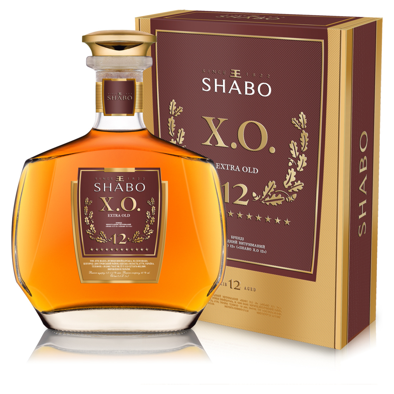 Brandy Shabo X.O 12 years 40% 0.5 l
