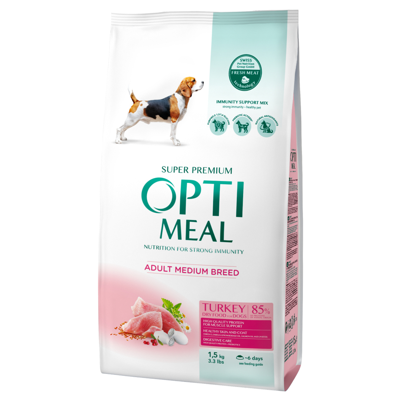 Feed Optimeal turkey for dogs 1,5 kg