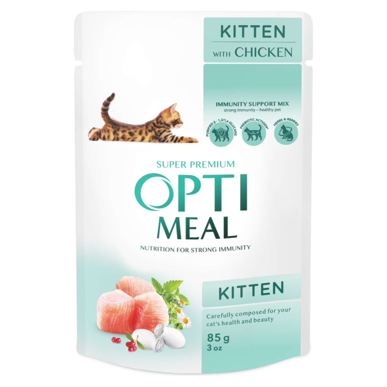 Feed Optimeal chicken for kittens 85g