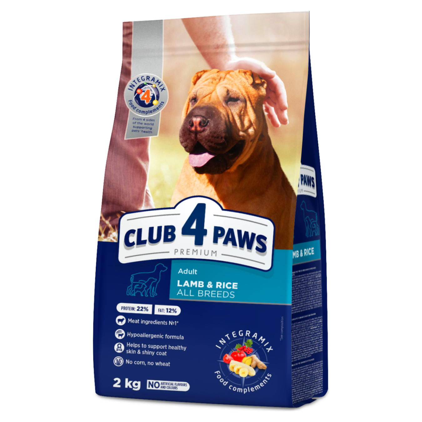 Club 4 paws Premium Dry food lamb and rice for adult dogs 2 kg