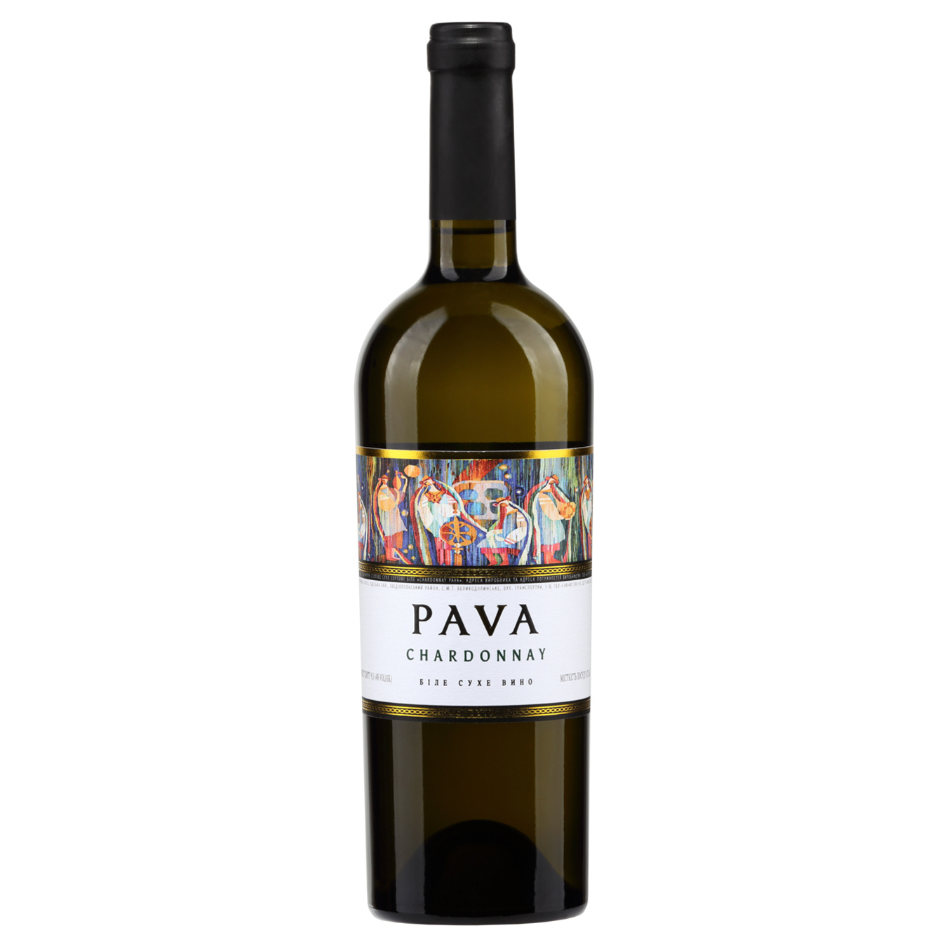 Pava Chardonnay white dry wine 9-14% 0.75 l