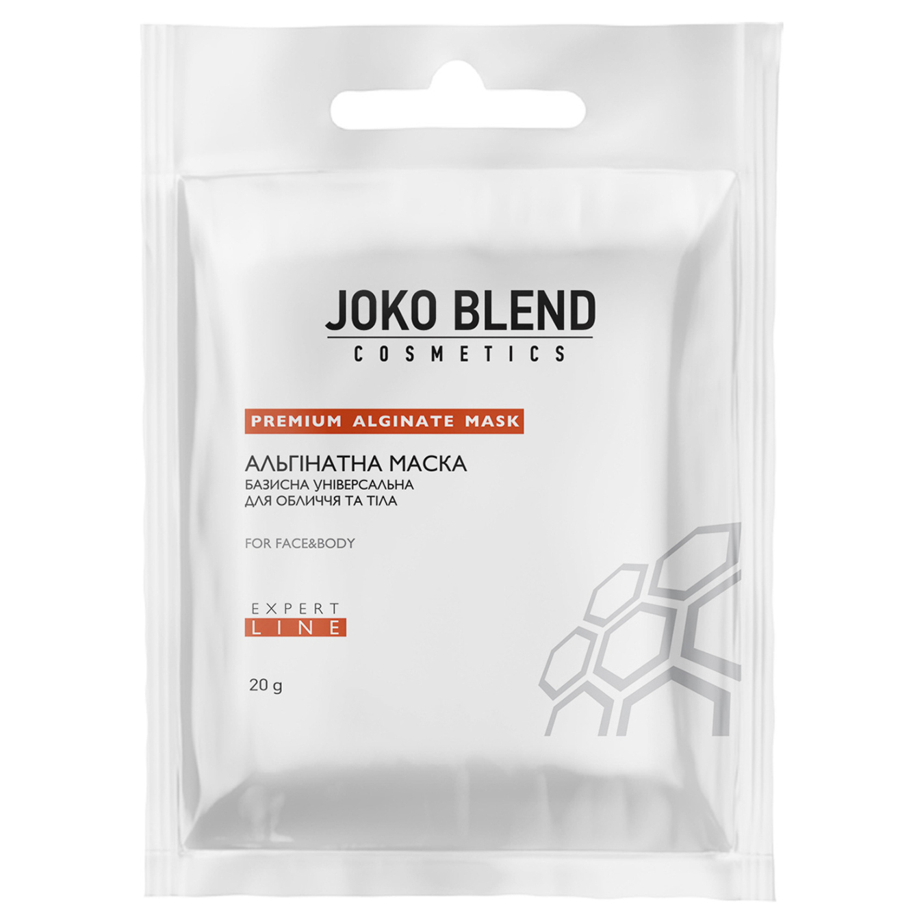 Маска для обличчя і тіла альгінатна "Joko Blend" базисна універсальна 20г