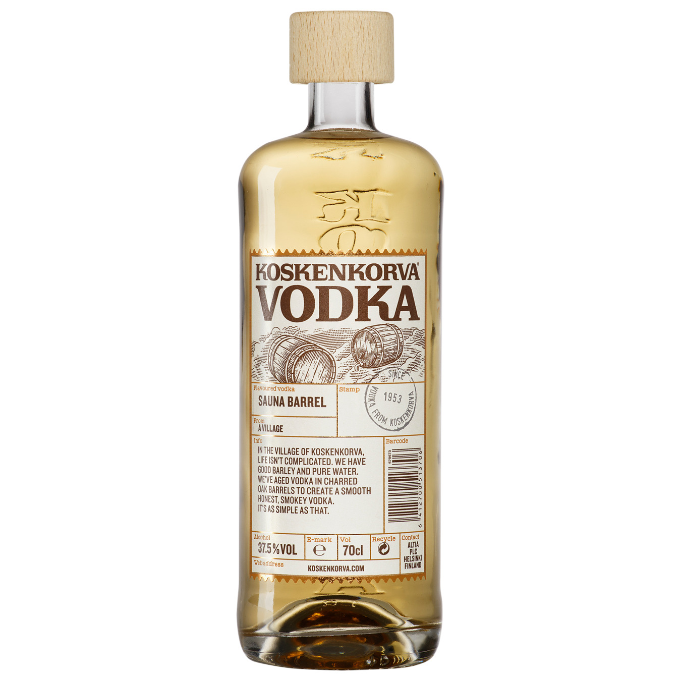 Vodka Koskenkorva Sauna Barrel 37.5% 0.7 l