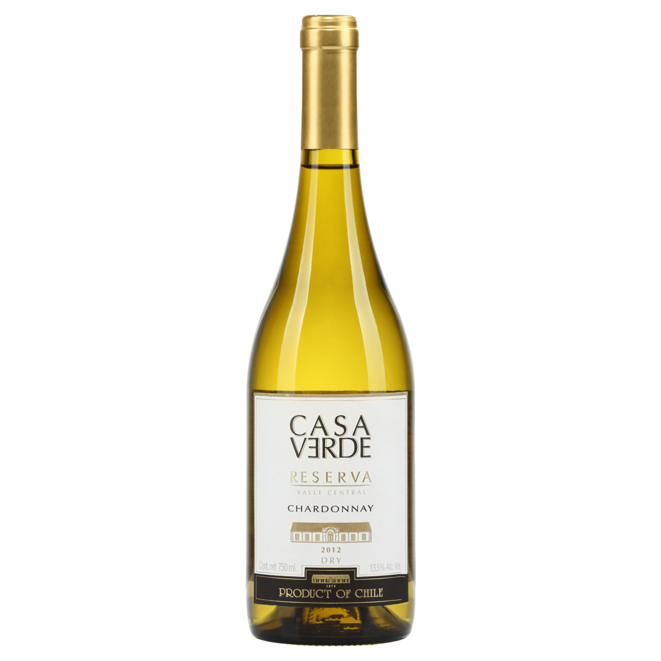 Вино Casa Verde Reserva Chardonnay DO біле сухе 12% 0,75л