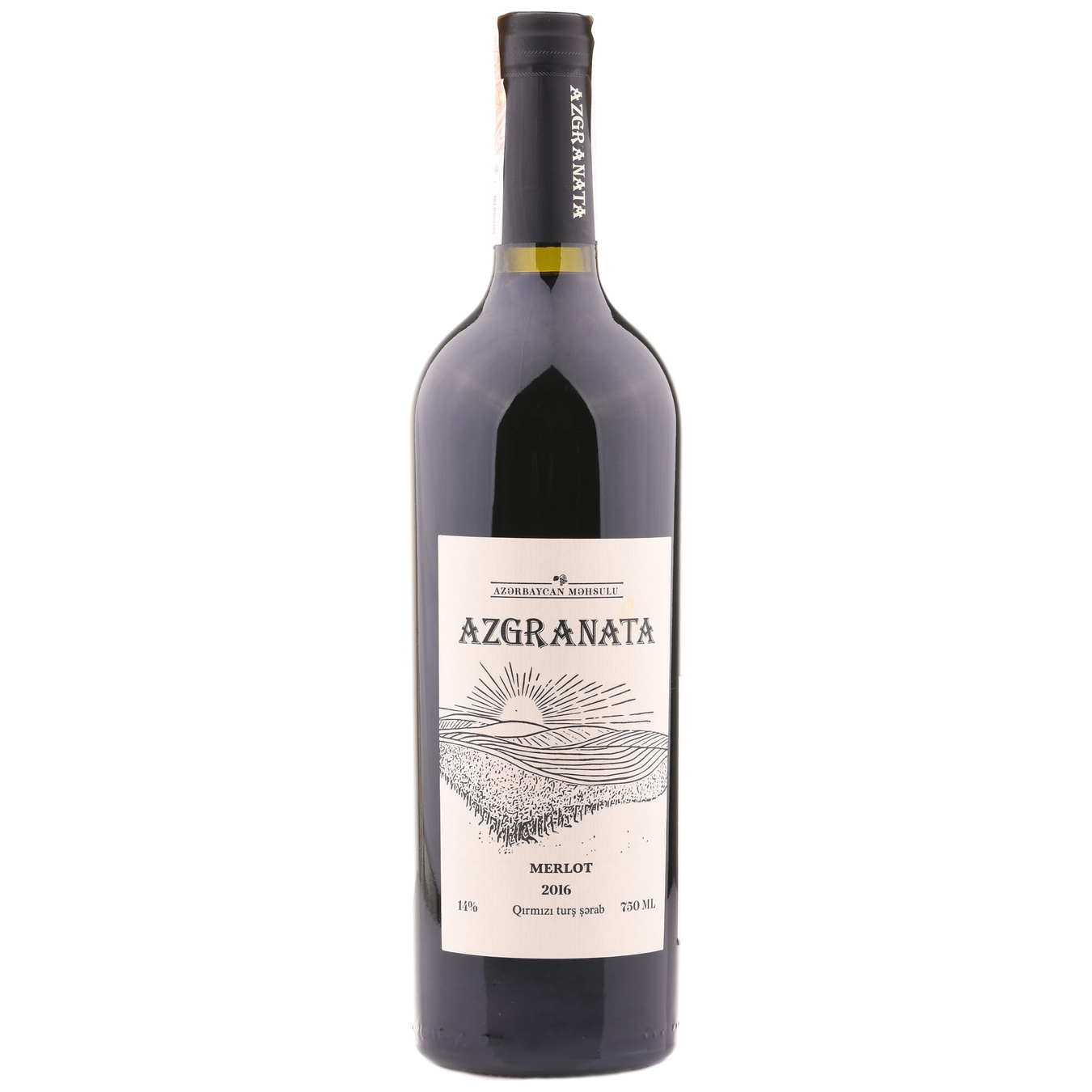 Wine AZ-Granata Merlot red dry 12-14% 0.75 l
