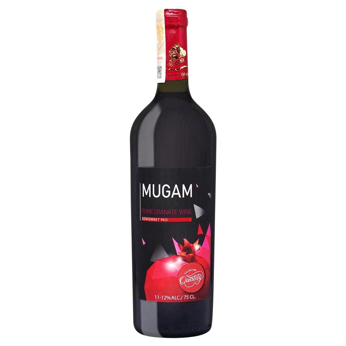 Вино Mugam гранатове червоне напівсолодке 11-12% 0,75л