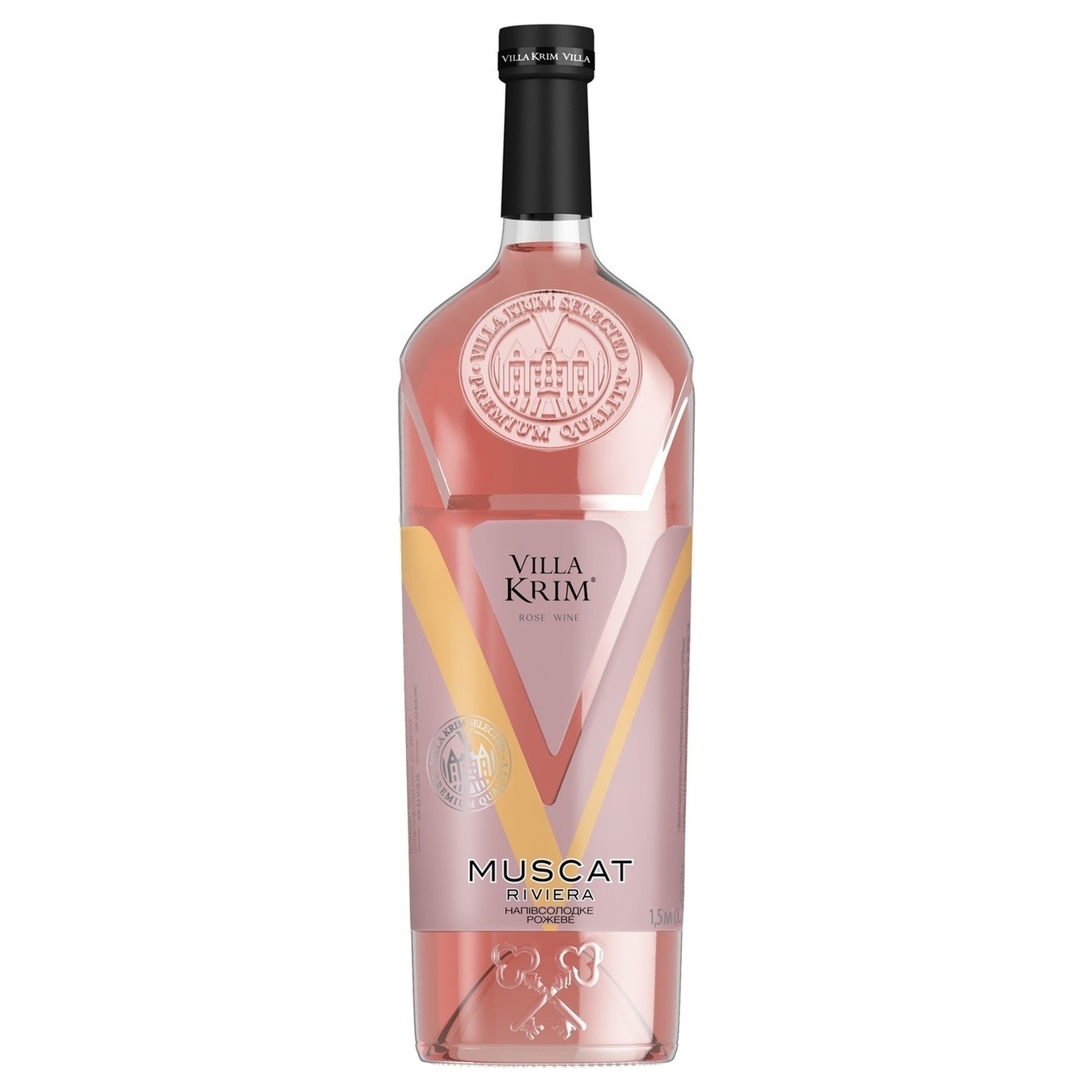 Вино Villa Krim Муска Рівьєра рожеве напівсолодке 9-13% 1,5л
