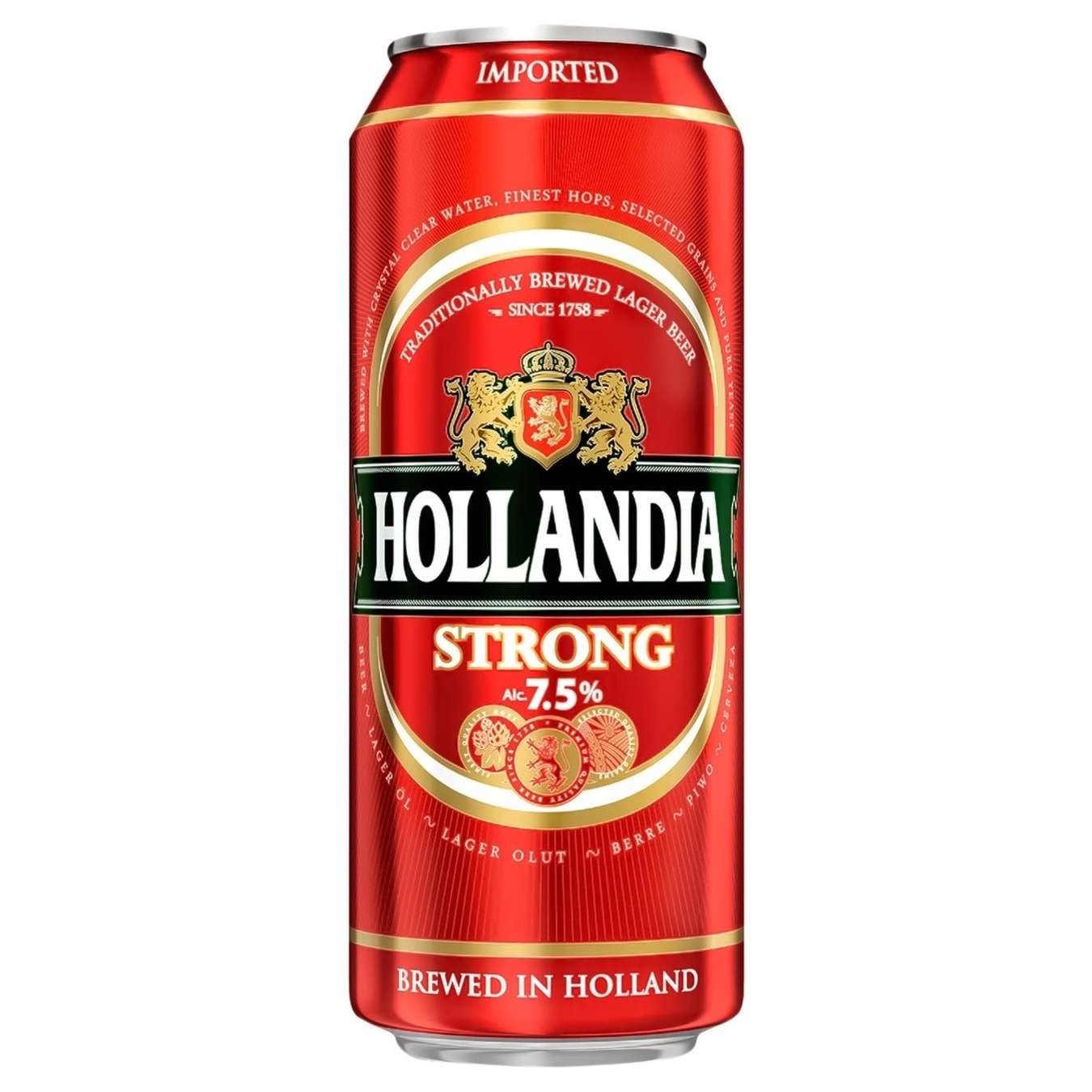 Hollandia Strong Light Beer 7.5% 0.5L
