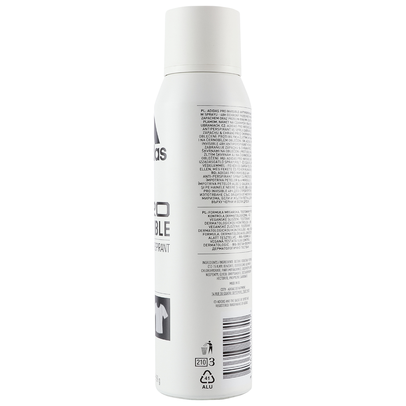 Deodorant spray Adidas Invisible pro for women 150ml 5