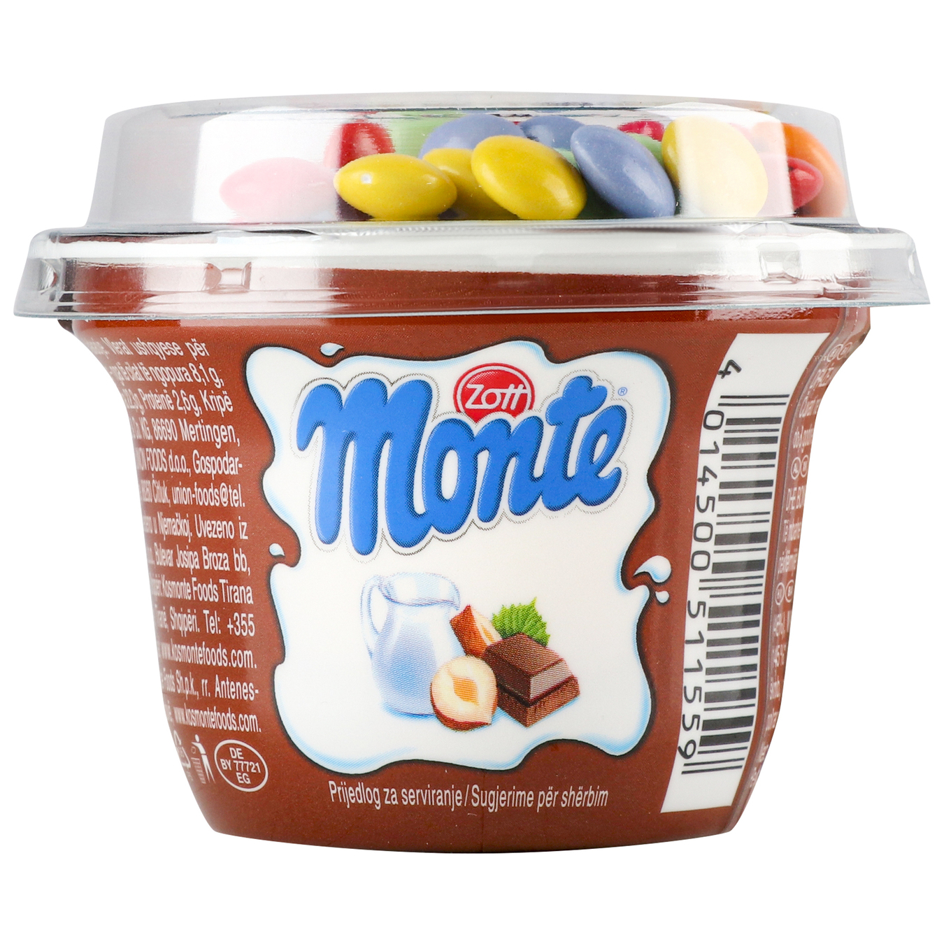 Zott Monte dessert with chocolate, hazelnuts and cocoa dragee 70g