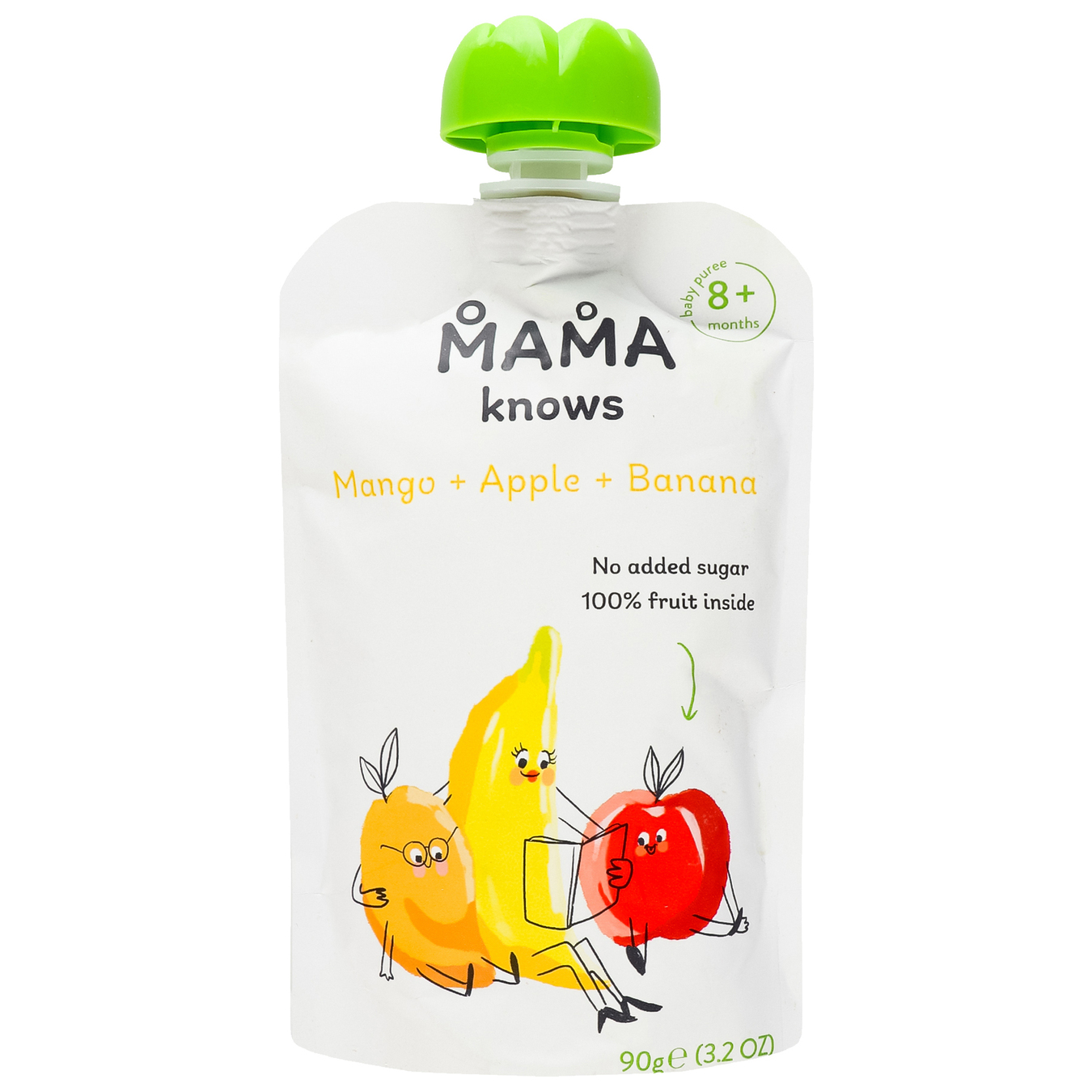Mama knows puree from mango, apples and bananas 90g