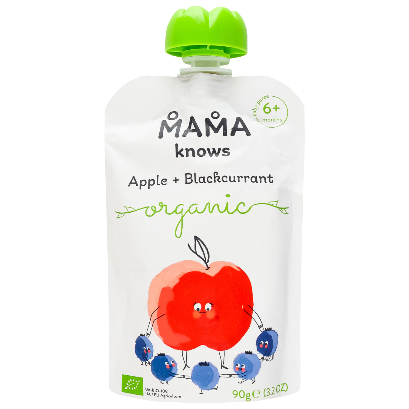 Mama knows apple and blackcurrant puree 90g
