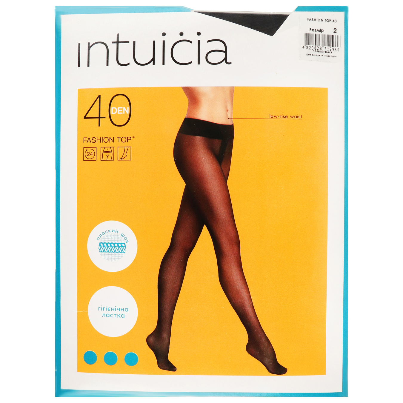 Women's tights Intuitsia Fashion Top black 40 den 2 size