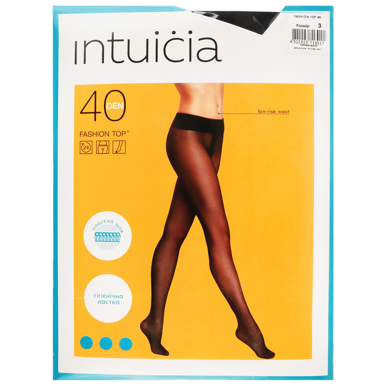 Women's tights Intuitsia Fashion Top black 40 den 3 size