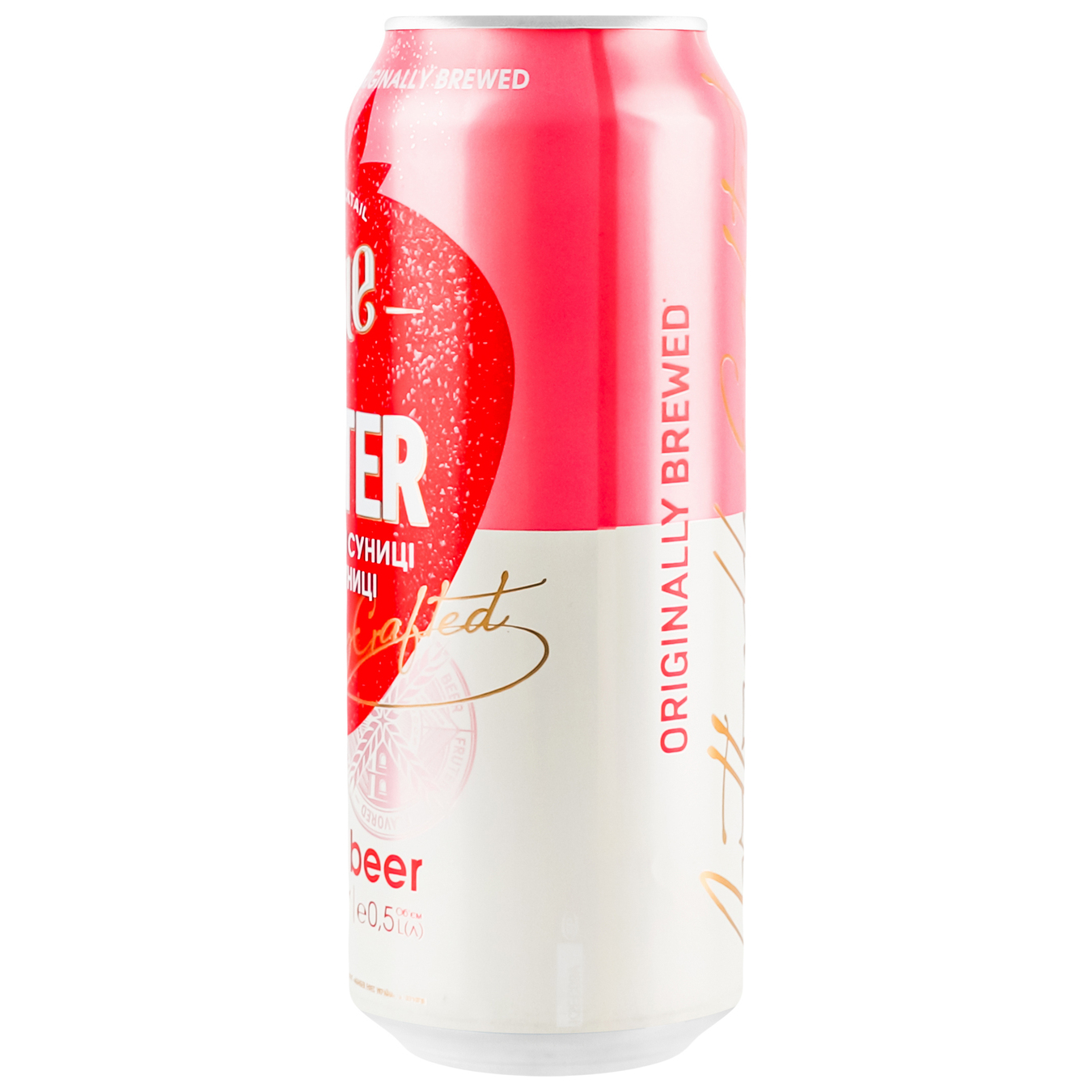 Beer Chernihivske White Fruiter light unfiltered with strawberry and strawberry flavor 4% 0.5l 5