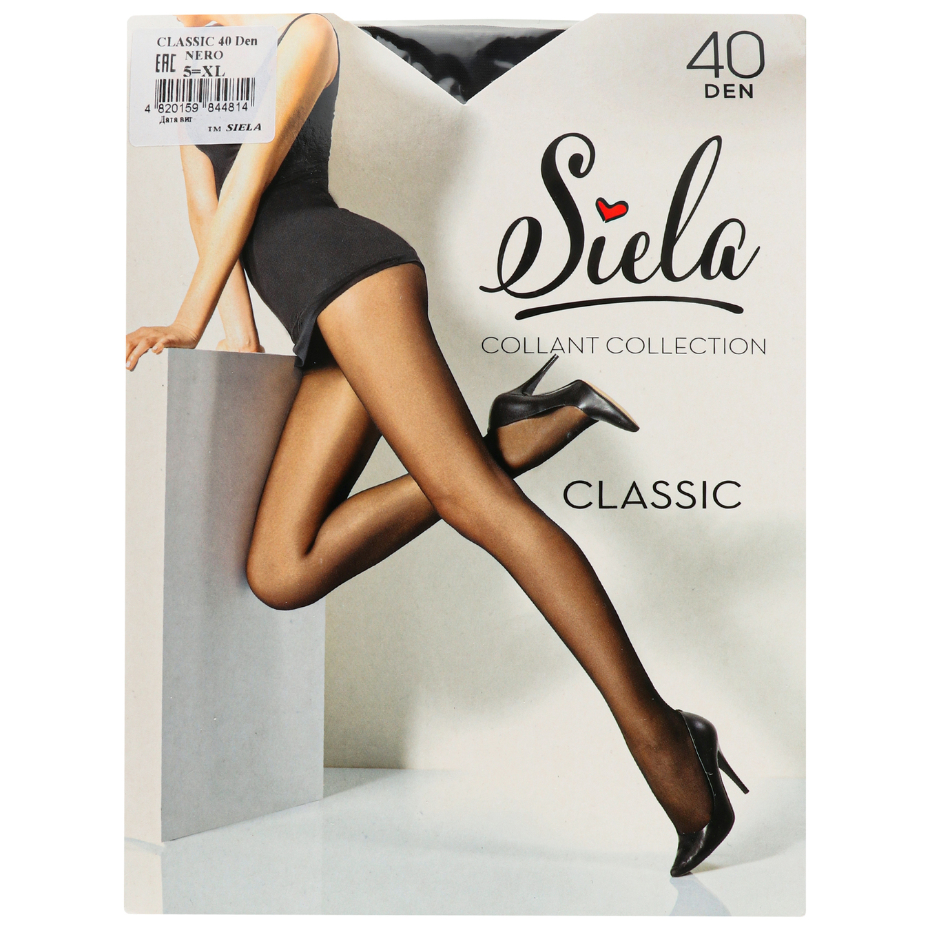 Women's tights Siela Classic 40den nero size 5