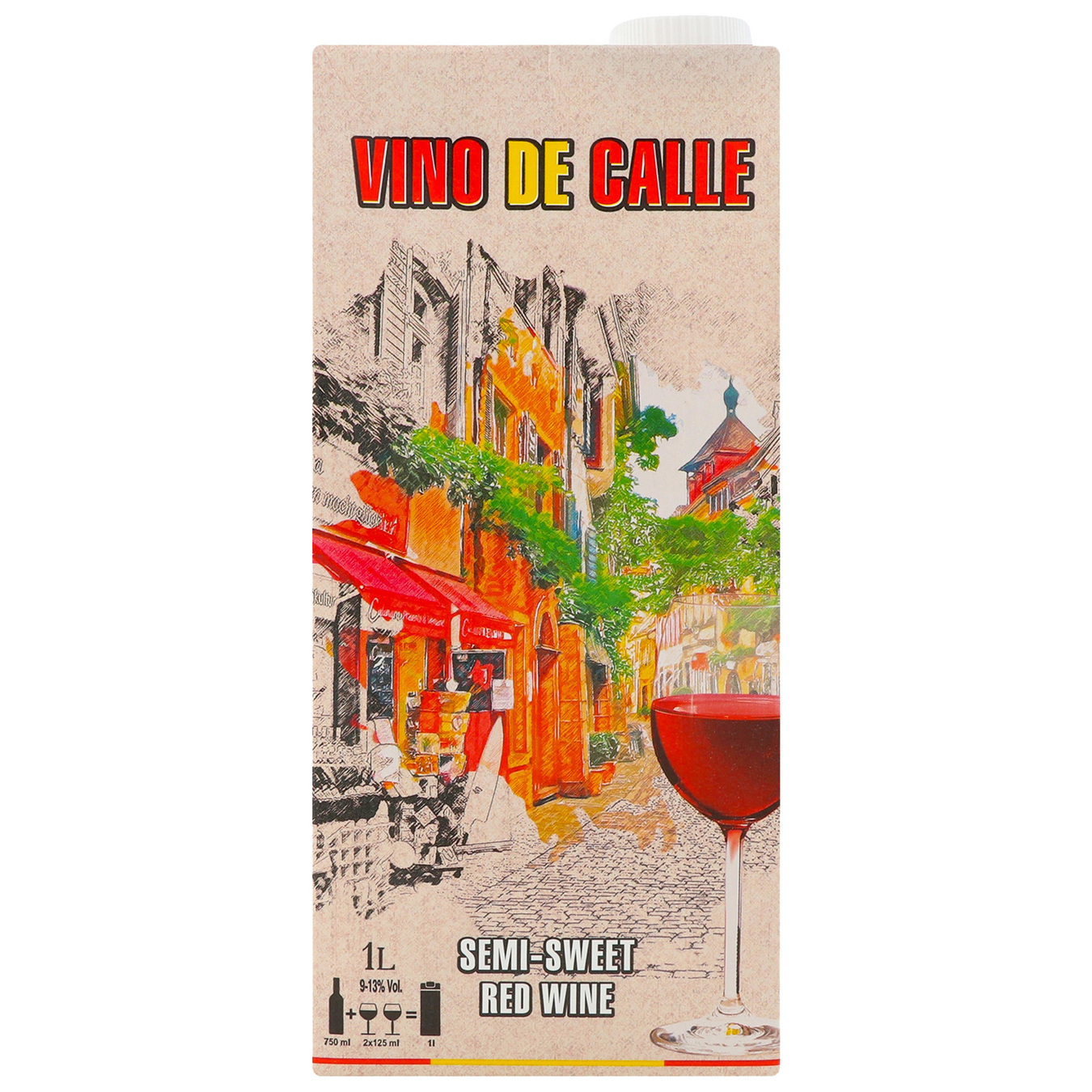 Вино Vinno de Calle червоне напівсолодке 9-13% 1л