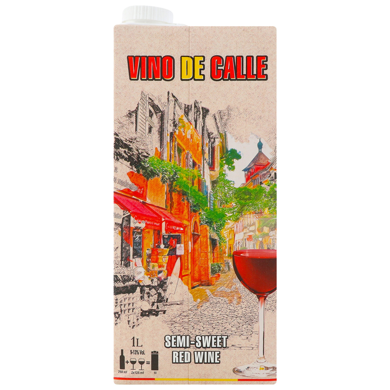 Вино Vinno de Calle червоне напівсолодке 9-13% 1л 4