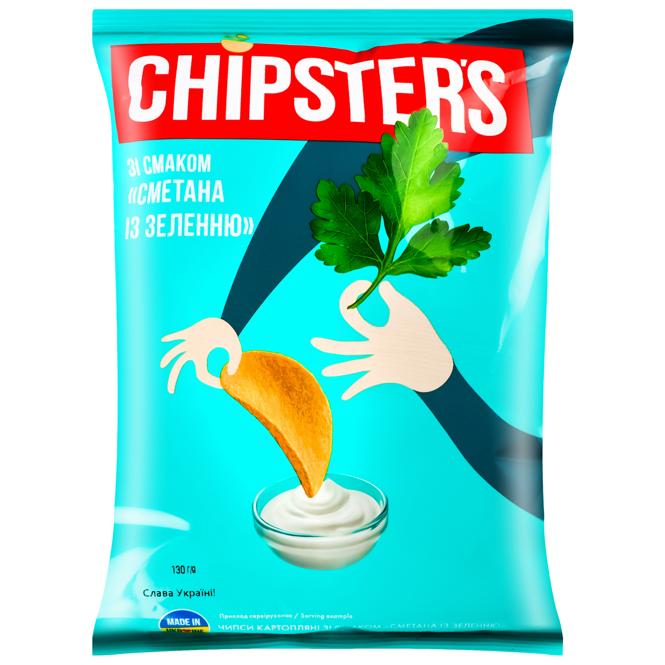 Natural chips Flint Chipster's with the taste of sour cream with greens Flint Chipster's 130g