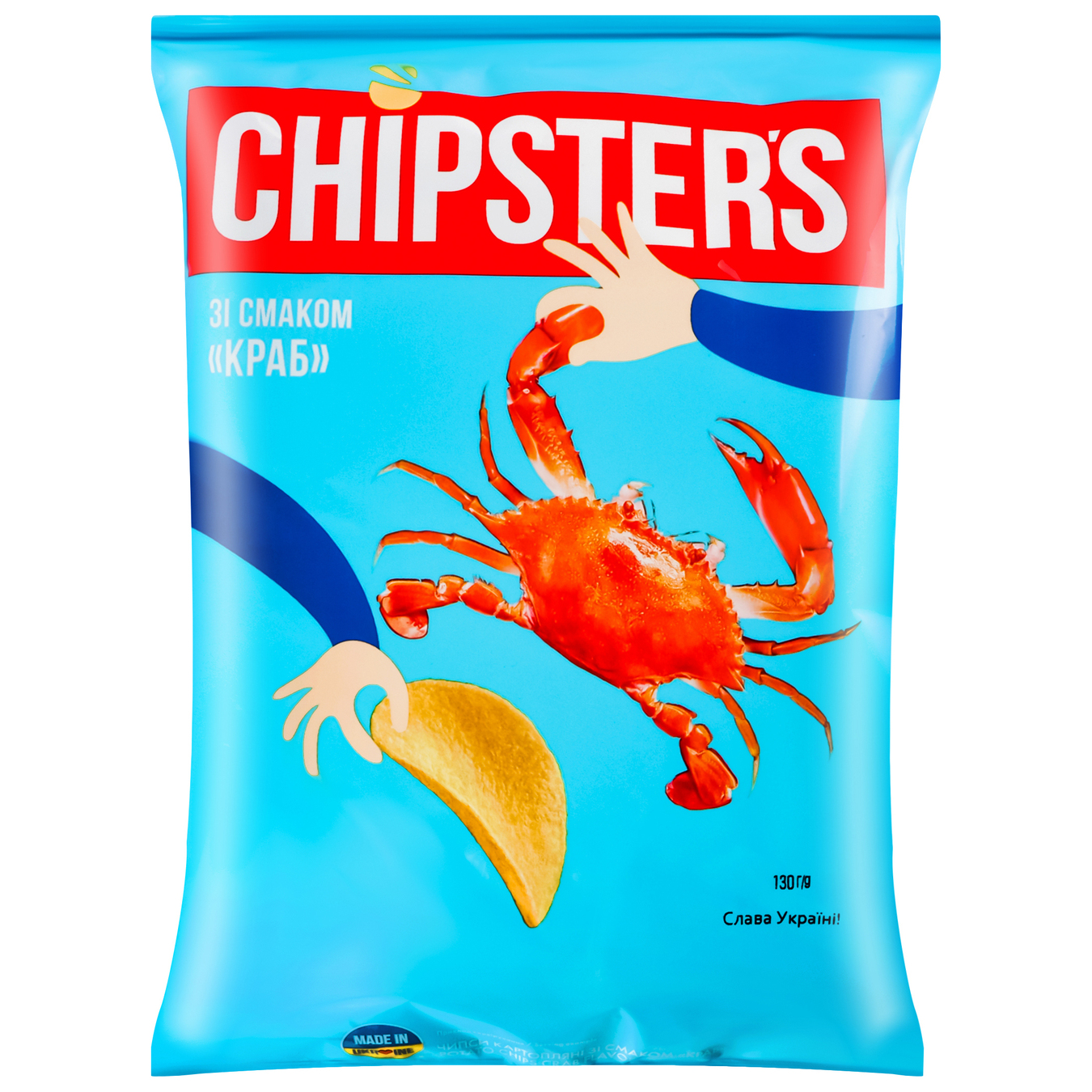 Flint Chipster's natural chips with crab flavor 130g