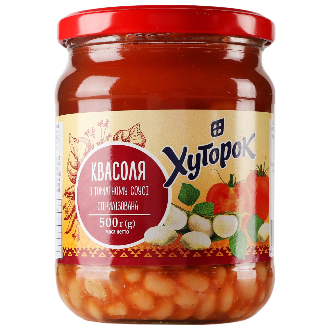 Фасоль Хуторок в томатном соусе 500г
