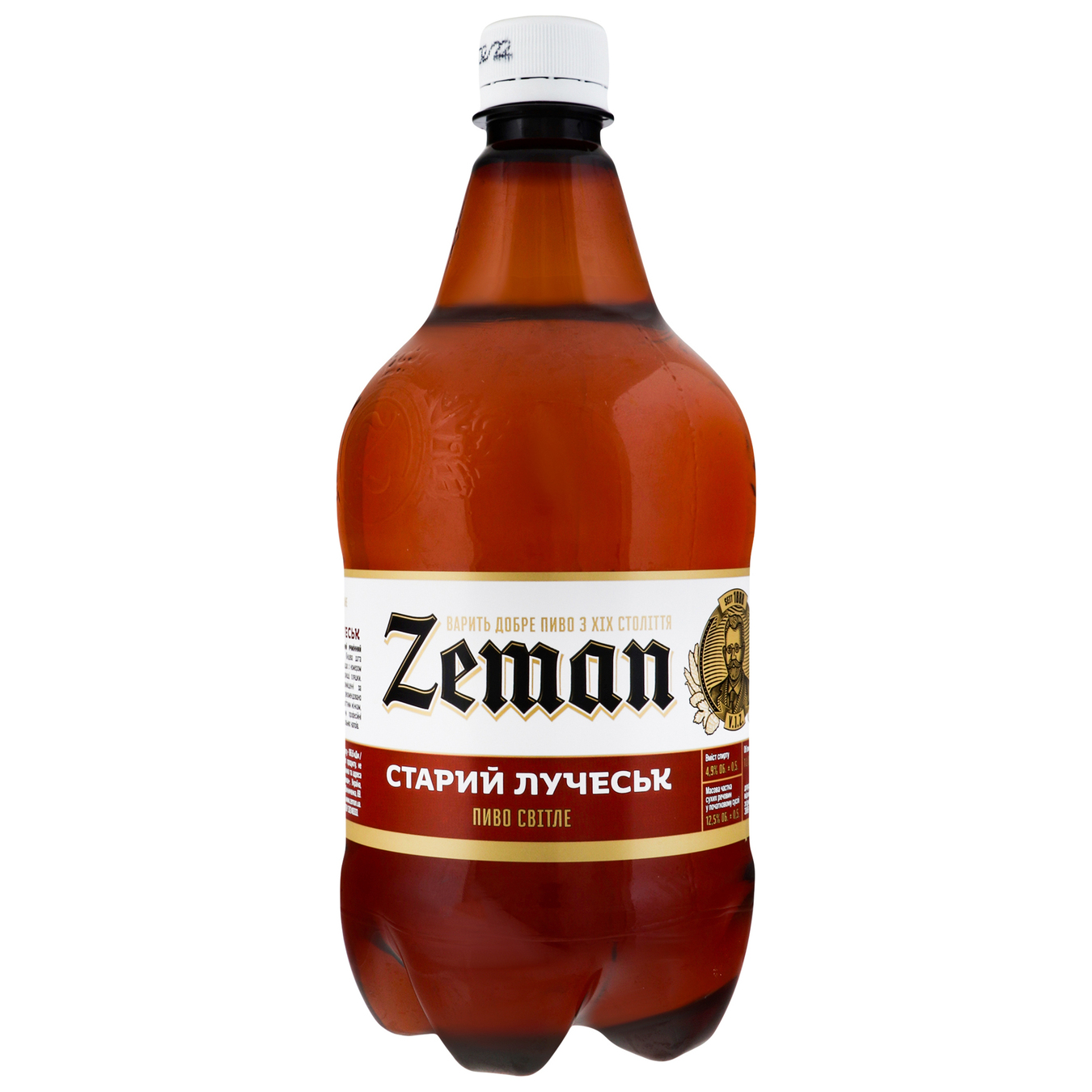 Light beer Zeman Stary Luchesk 4.9% 1 liter plastic bottle 4